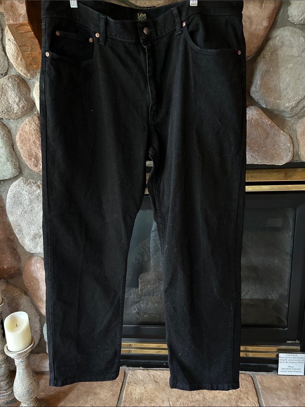 Lee Men's Black Premium Select Regular Fit Straight Leg Jeans, Size 40W x 30L